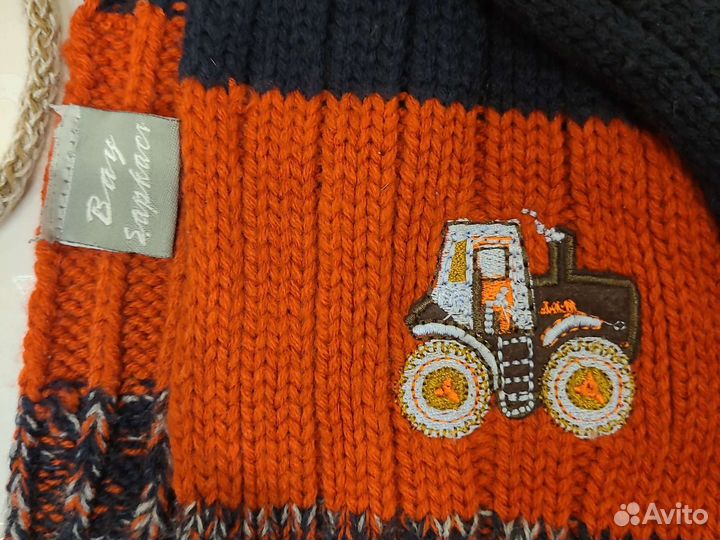 Комплект Шарф и шапка для мальчика, на 1-2 года