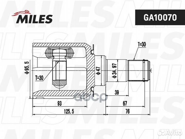 ШРУС toyota land cruiser prado 150 09- внутр