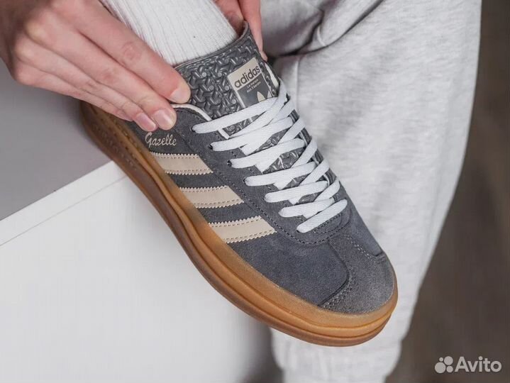 Adidas Gazelle Bold Grey gum