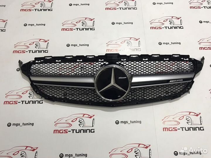 Решетка Mercedes Рест C63 W205 Chrome бз AMG Дистр