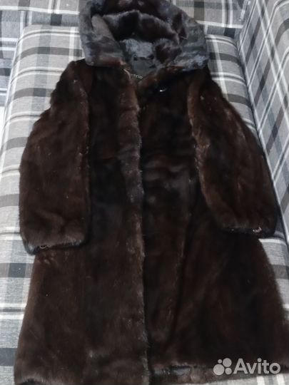Шуба норковая с капюшоном
