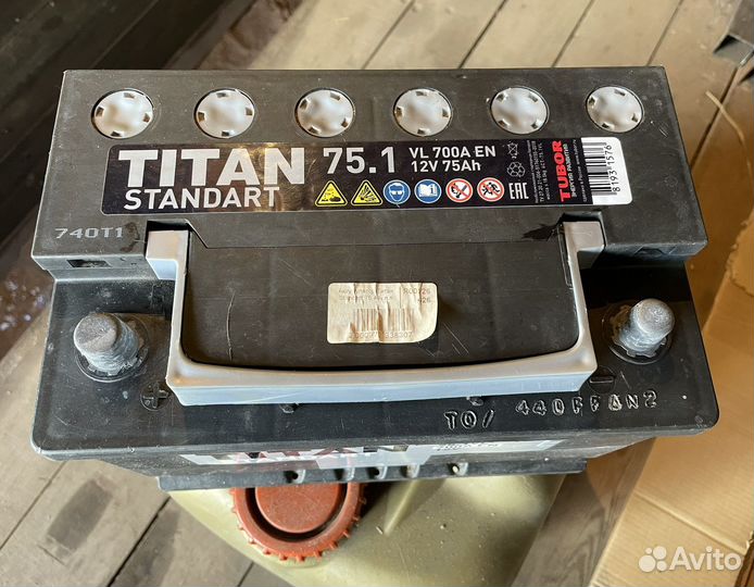 Аккумулятор новый. Titan 75.1vl, 700A, 12v