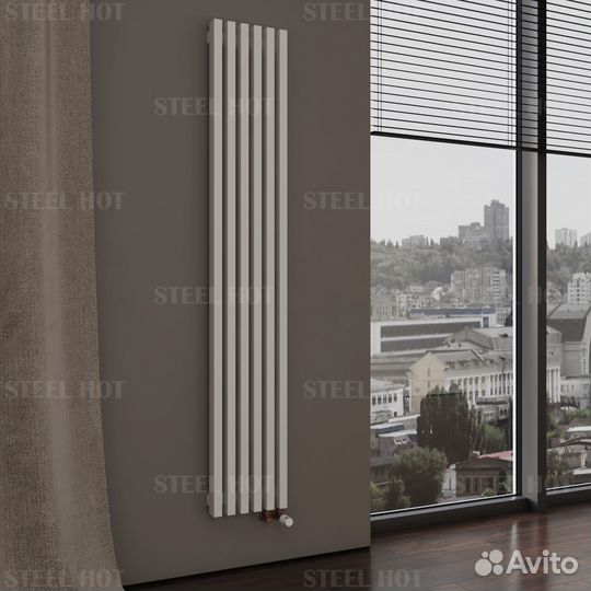 Вертикальный дизайнерский радиатор Steel-Hot от за