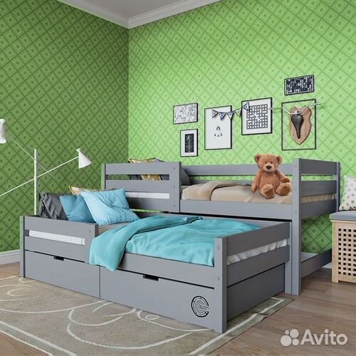 Кроватка с бортиком для малыша берёза софа