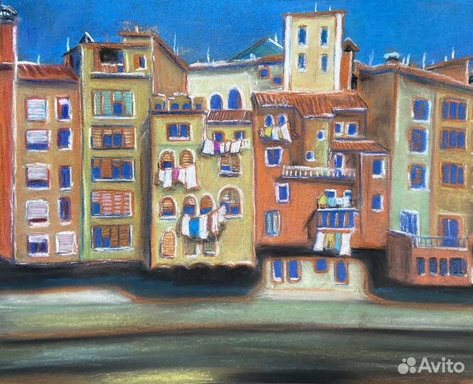 Рисунок, городской пейзаж, пастель