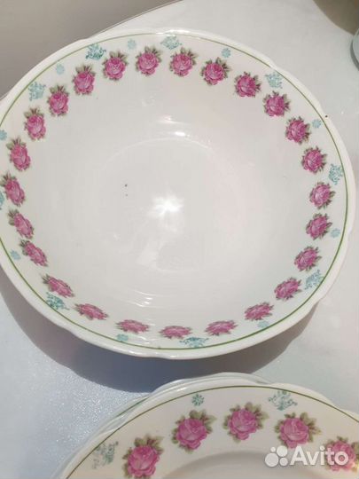 Набор столовой посуды тарелки и салатник Дулево