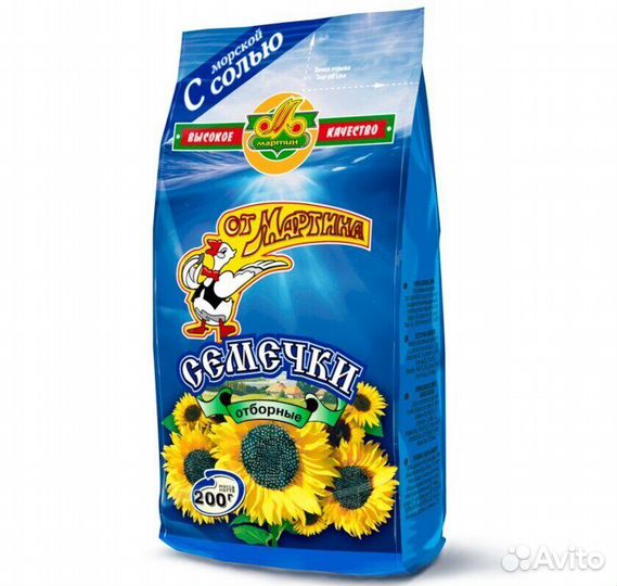 Семечки От Мартина Отборные с морской солью 200г