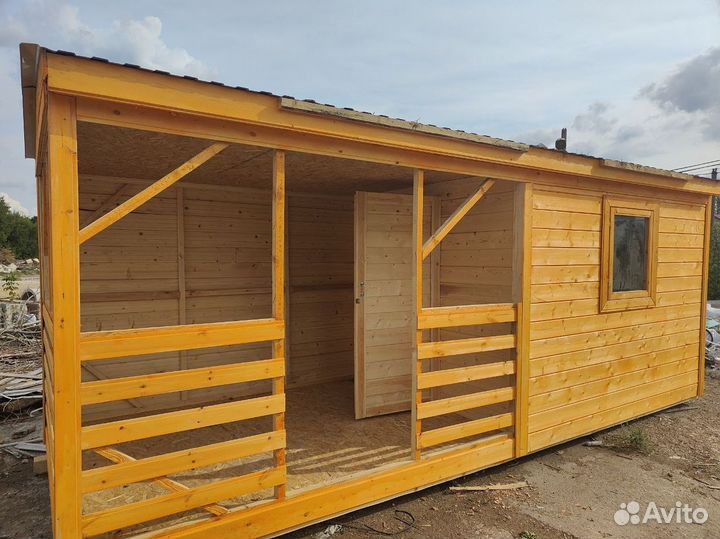 Вагончик бытовка строительная с установкой