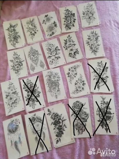 Флеш тату наклейки, временные переводные тату