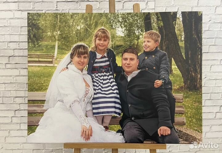 Портрет по фото на холсте, печать фото на холсте