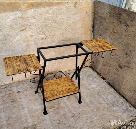 Мангал, очаг для казана, 2 столика. Сталь 4 мм