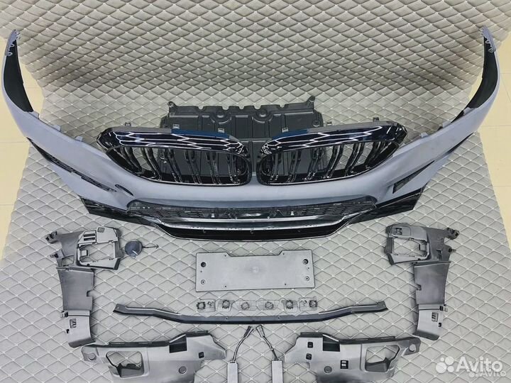 Бампер BMW G30 стиль M5 F90 сплиттер + решетка