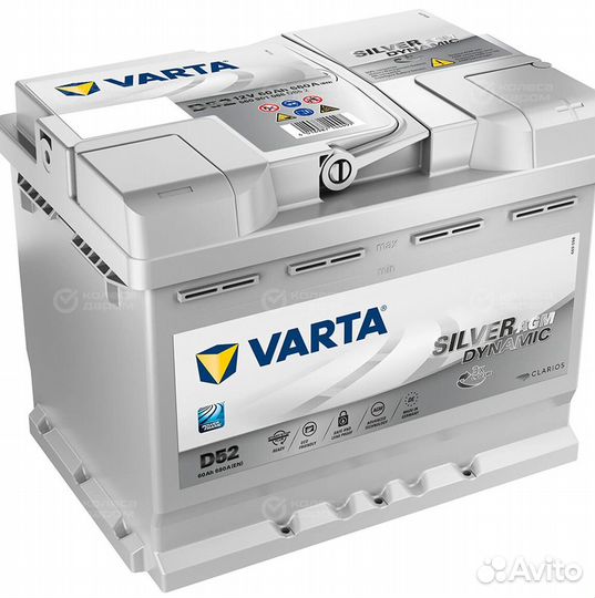 Аккумулятор AGM 60 Ач Varta на Start-Stop