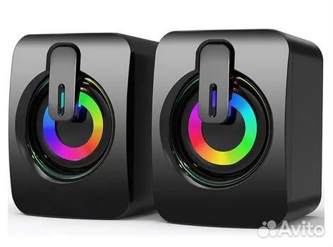 Колонки 2.0 для пк 6Вт с подсветкой (новые)