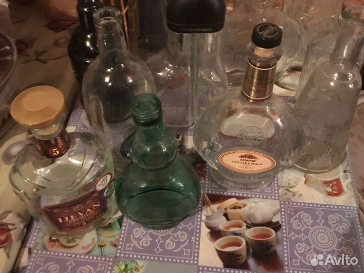 Бутылки для декора разные