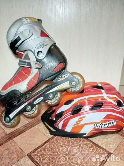 Детские ролики и защита, растущие, 32-35,35-38