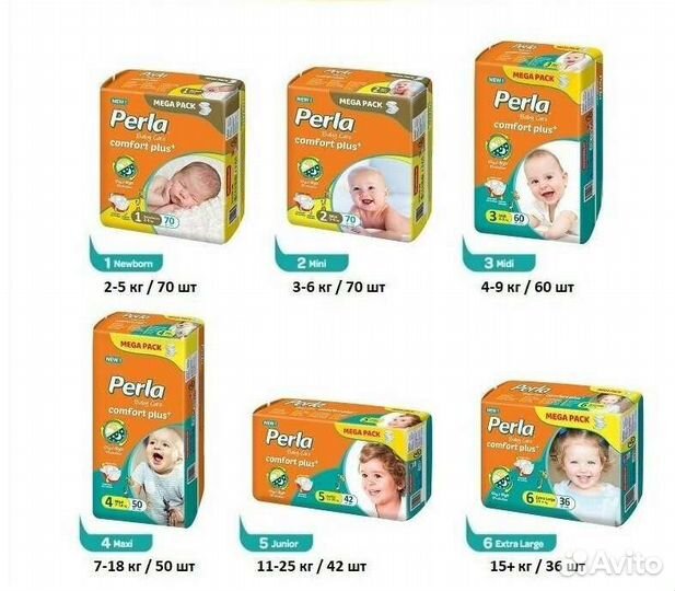 Подгузники Перла комфорт 4,5,6
