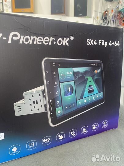 Автомагнитола pioneer ok 1,din SX 4 flip 4*64