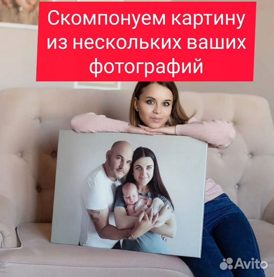 Портрет по фото. картина на холсте за 1 день
