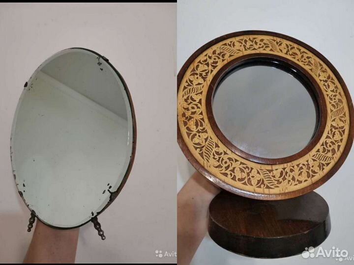 Зеркало старинное настольное