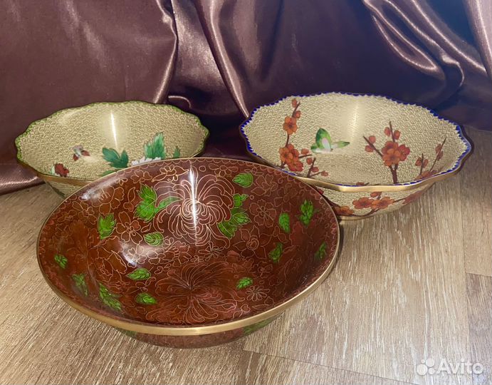 Клуазоне миска миски эмаль 17-21 см