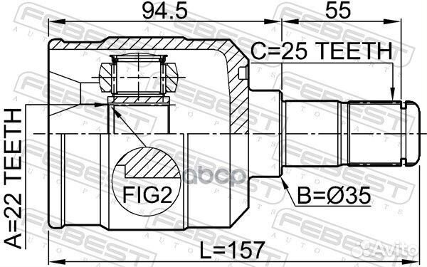Шрус внутренний перед Febest 470