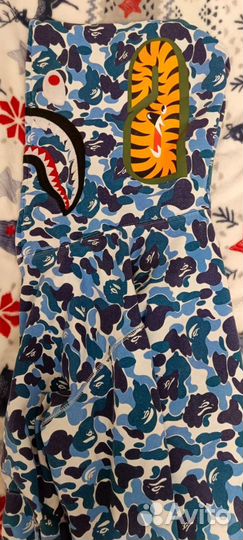 Bape Shark zip hoodie Blue