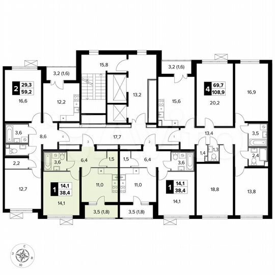 1-к. квартира, 38,4 м², 20/23 эт.