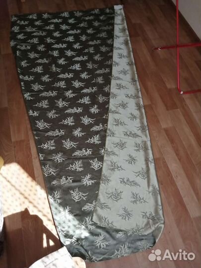 Шторы плотные 2 шт с рисунком, цвет оливковый