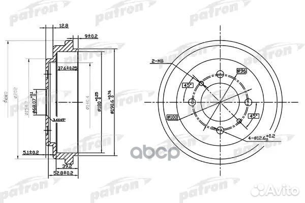 Барабан тормозной N15 4320650Y10 PDR1112 patron