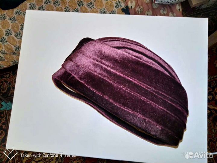 Женская бархатная шапка 80-х годов. Винтаж