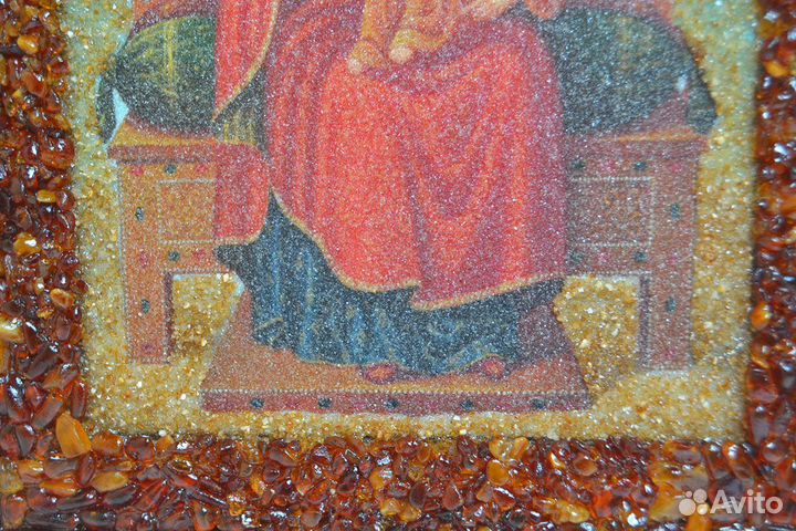 Икона в янтарной обсыпке 