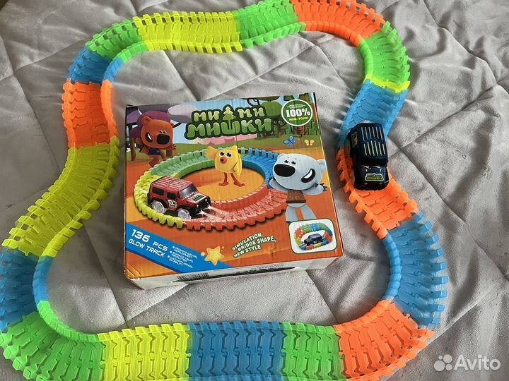 Гоночная трасса с машинкой, гибкий трек