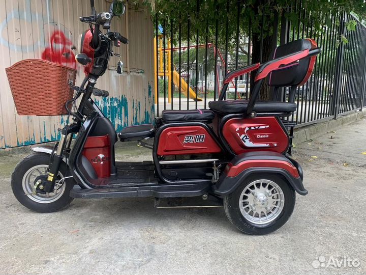 Электросамокат трицикл семейка рикша электромобиль