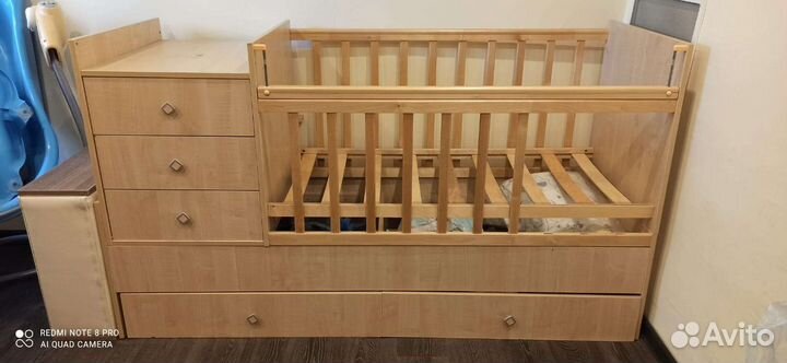 Детская кроватка трансформер с комодом