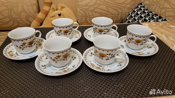 Винтажный редкий кофейный сервиз ГДР времен СССР