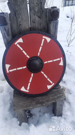 Щит викинга или щит русича, ручная работа, дерево