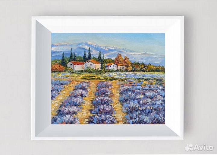 Картина Прованс лаванда пейзаж маслом 25х30см