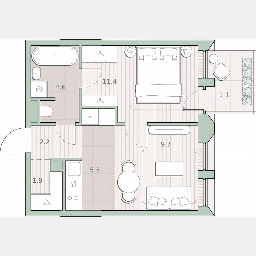 1-к. квартира, 36,4 м², 3/13 эт.