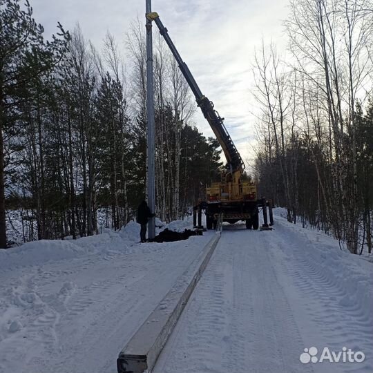 Установка электрического столба