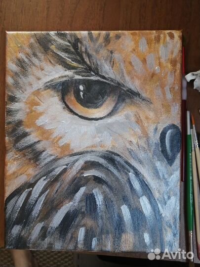 Интерьерная картина Сова. 30х40 акрил