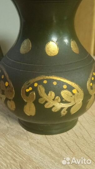 Кувшин. Ваза. Ручная работа. Индия. Латунь