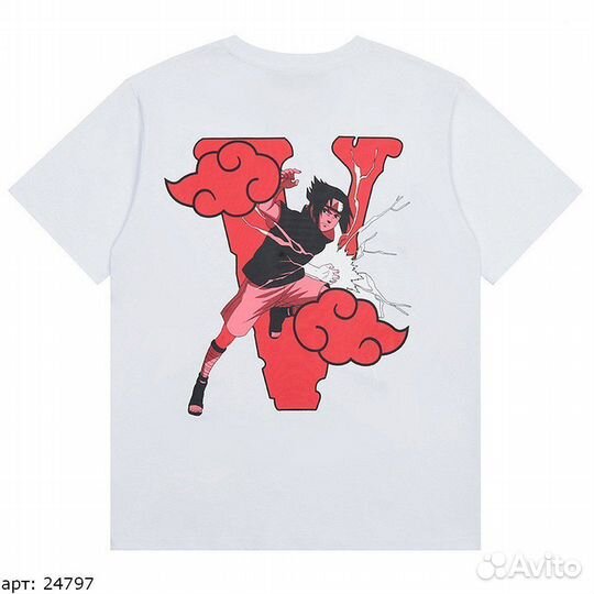 Футболка vlone kakashi Чёрная Белая