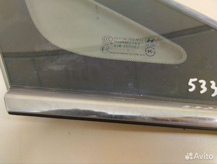 Стекло кузовное глухое левое Hyundai Sonata 6 YF 2