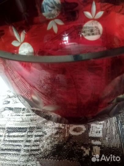 Конфетница- салатник, рубиновый. СССР