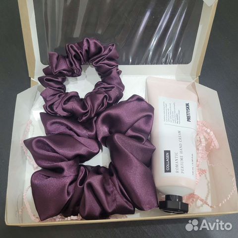 Резинка для волос 2 шт + крем для рук