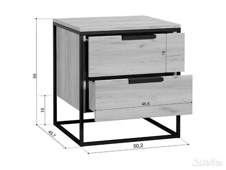 Тумба прикроватная Норд Дуб Золотой