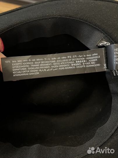 Шляпа zara шерсть 100 процентов