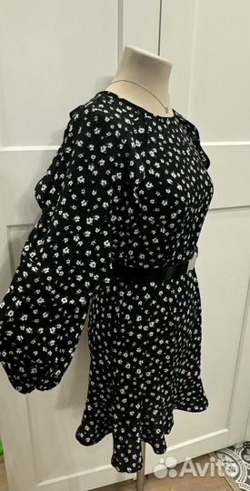 Платье цветы оборки H&M 40