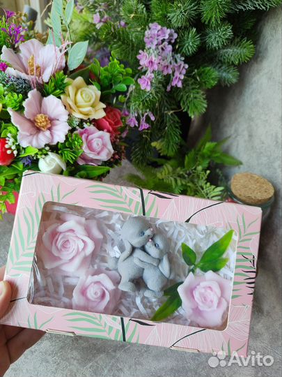 Скраб, мыло ручной работы, вазы из гипса подарки